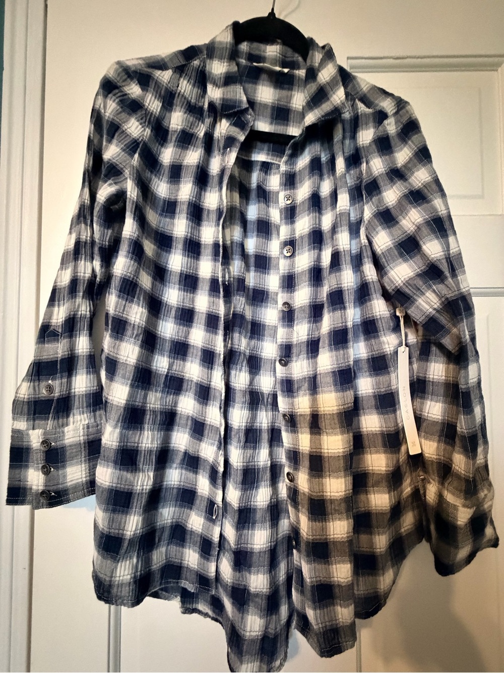 Caslon Navy and White Plaid Shirt